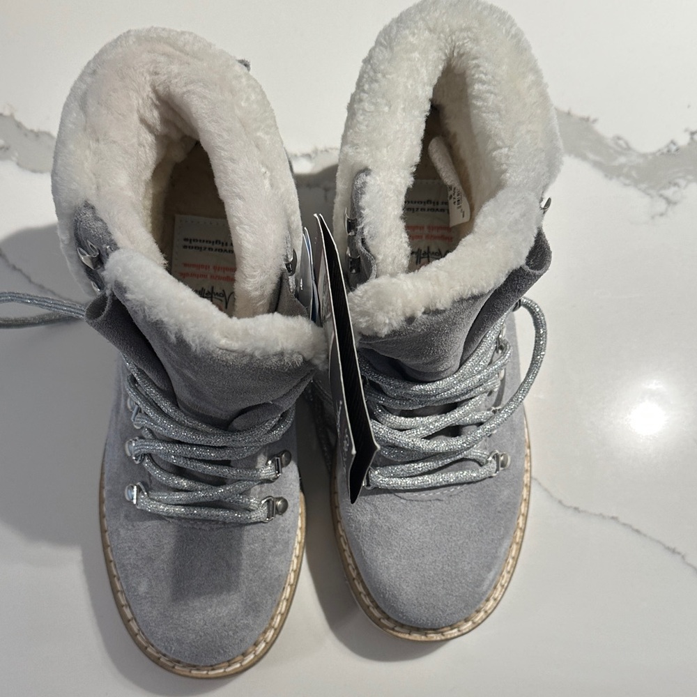 Cozy Gray Lace Up Boots for Women